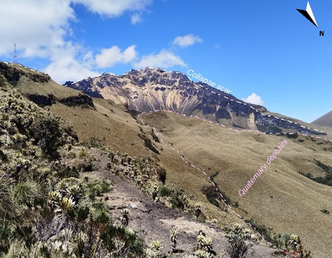 Volcán Chiles.  Foto: Paez et al, Boletin Geológico